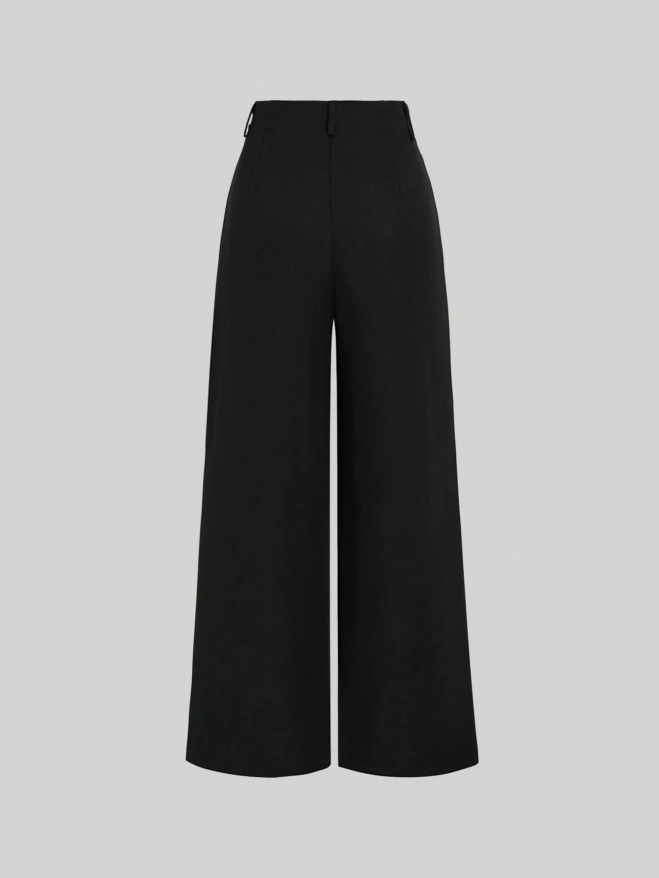 Women's Elegant Jacquard Pleating Wide-Leg Pants Office/Commuting Solid Color Loose Casual Suit Pants, Autumn/Winter