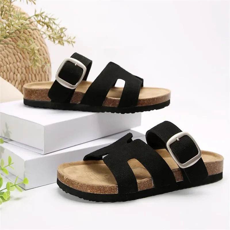 Summer Women Slippers Casual Buckle Flat Sandals