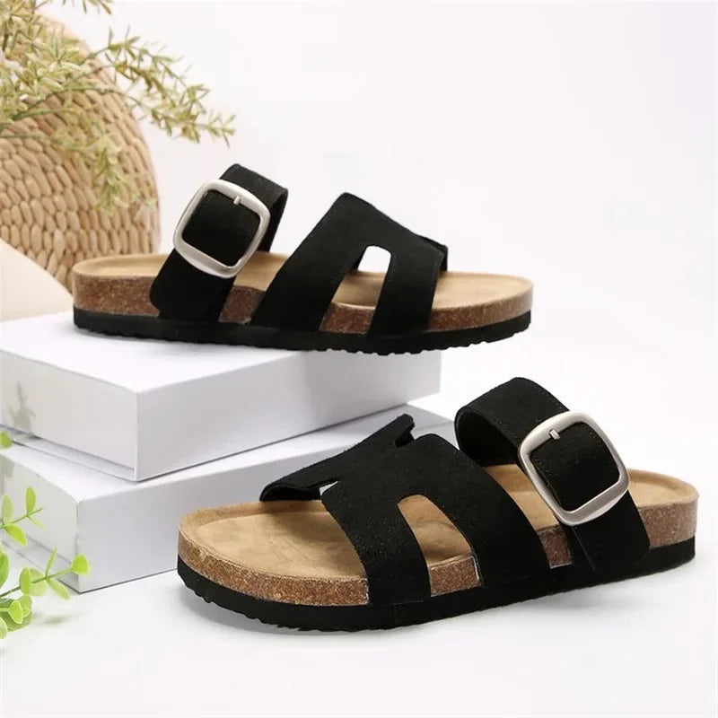 Summer Women Slippers Casual Buckle Flat Sandals