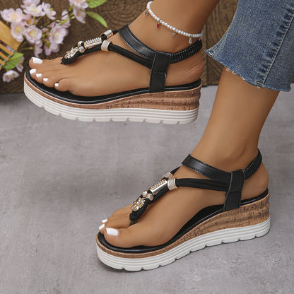 New summer women's sandals with thick soles and open toe